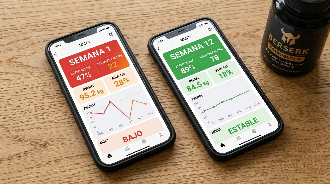 Captura de pantalla del dashboard de salud de Marcus, semana 1 vs semana 12