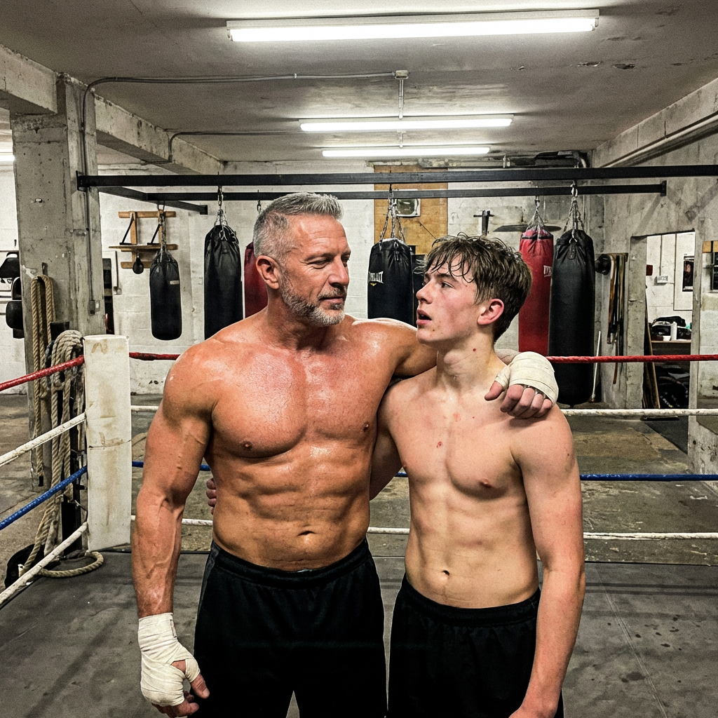 Marcus y Diego en el gimnasio de boxeo